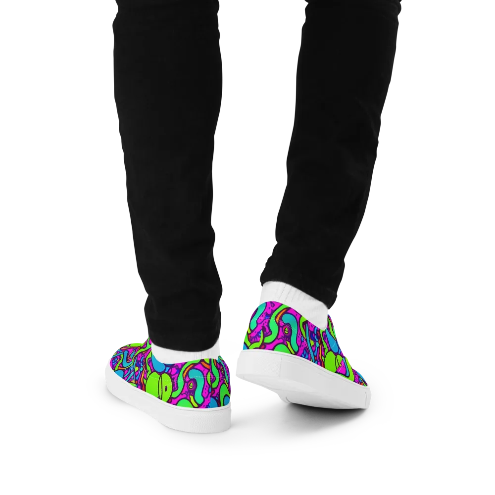 Funky Vortex on Men's Lace-Up Canvas Shoes — Back