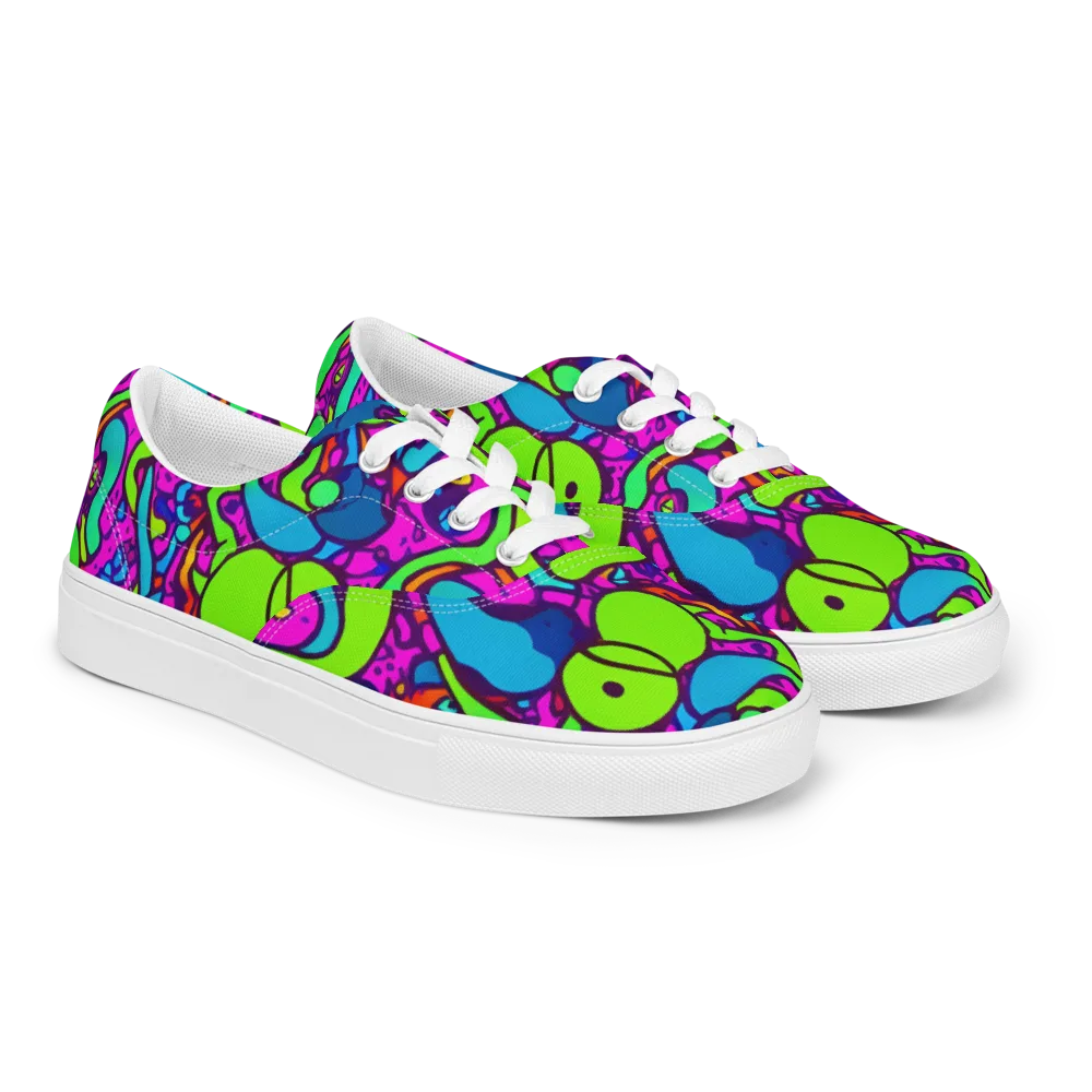 Funky Vortex on Men's Lace-Up Canvas Shoes — Right Front