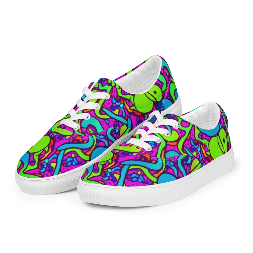 Funky Vortex on Men's Lace-Up Canvas Shoes — Left Front