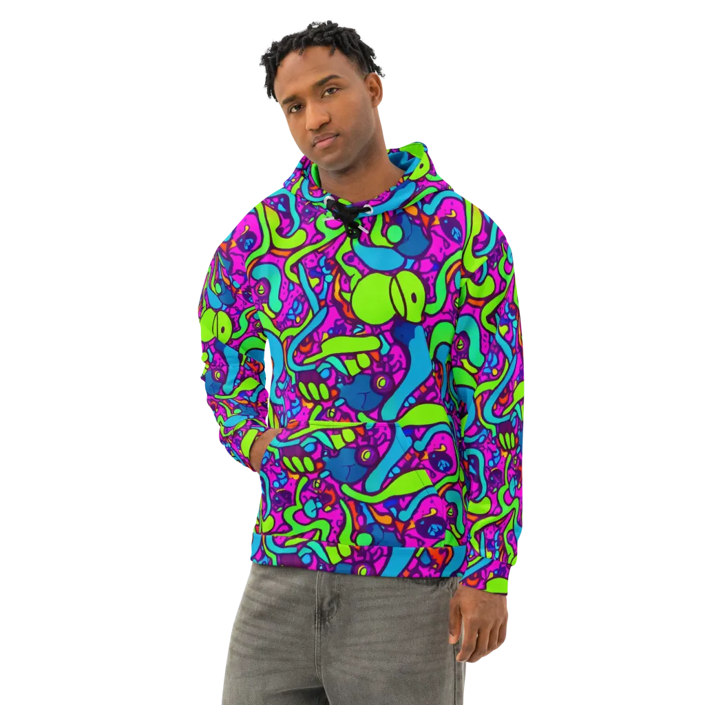 Funky Vortex on Cotton Hoodie — Left Front