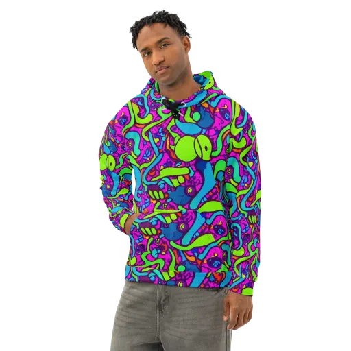 Funky Vortex on a Cotton Hoodie