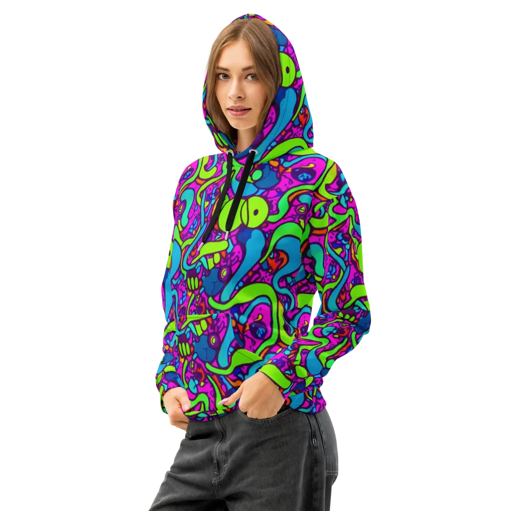 Funky Vortex on Cotton Hoodie — Left Front