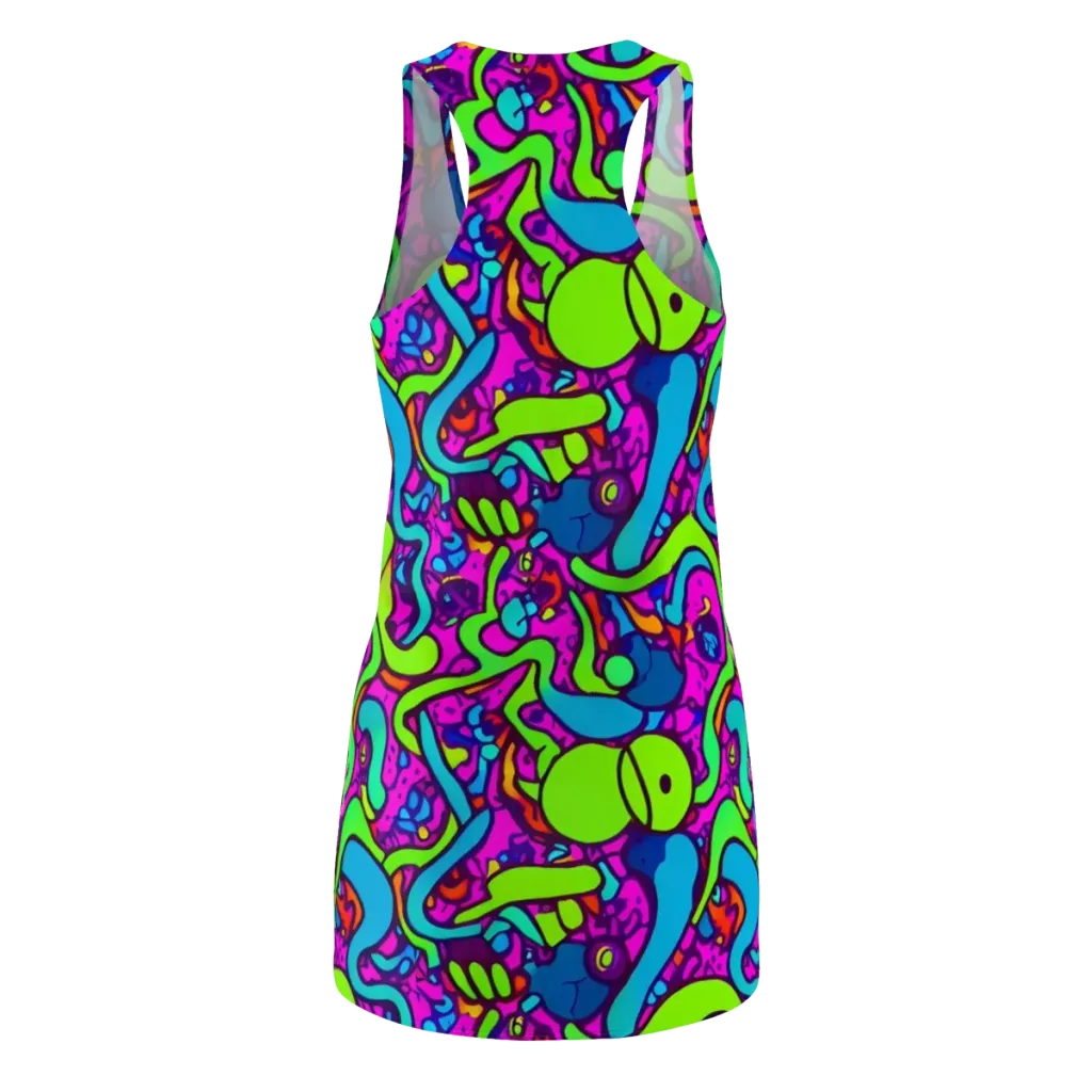 Funky Vortex on Racerback Dress — Back