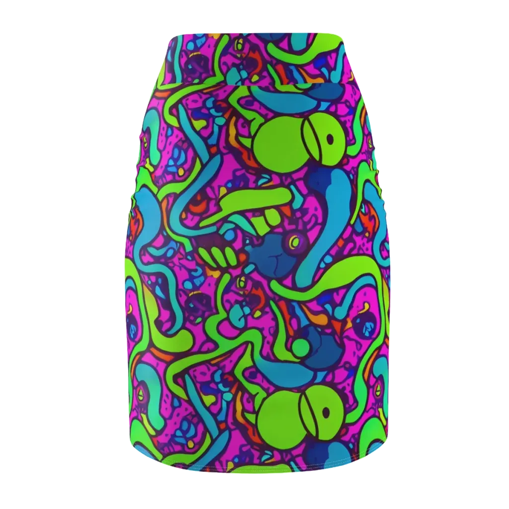 Funky Vortex on Pencil Skirt — Back
