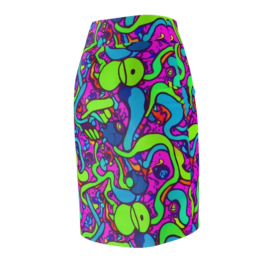 Funky Vortex on Pencil Skirt — Back Side
