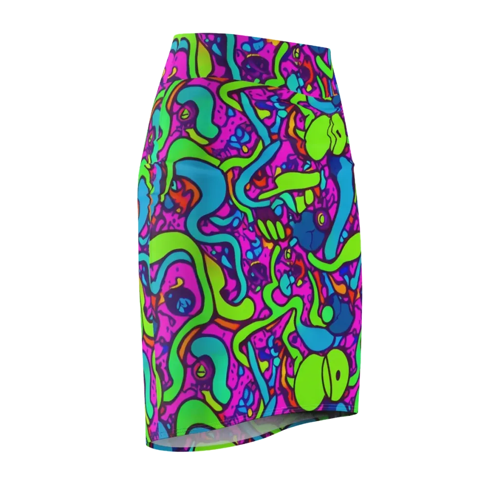Funky Vortex on Pencil Skirt — Front Side