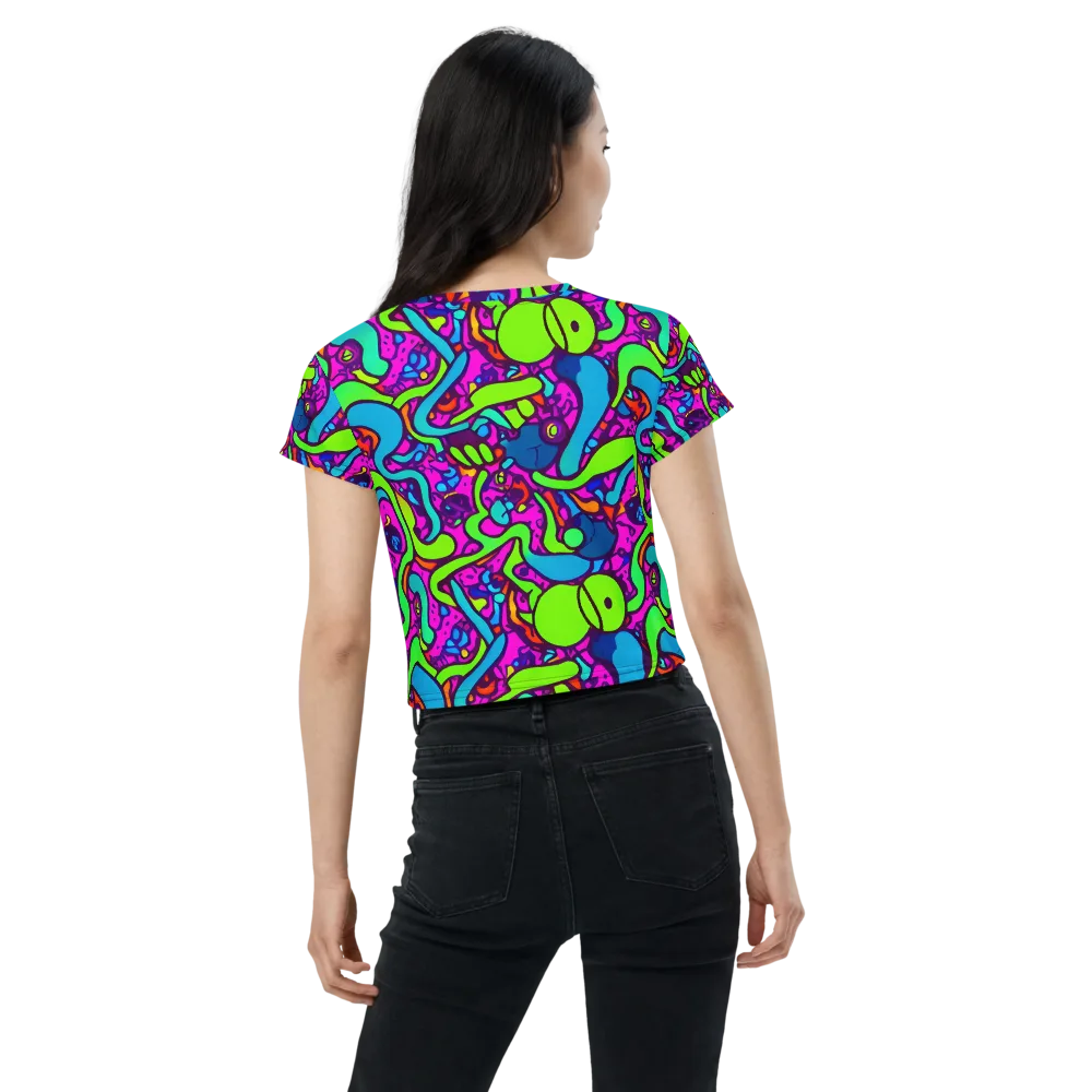 Funky Vortex on Crop Tee — Back