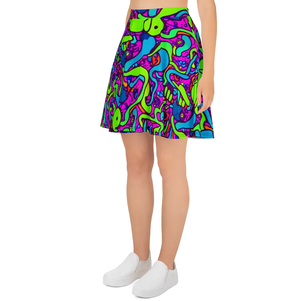 Funky Vortex on Skater Skirt — Left