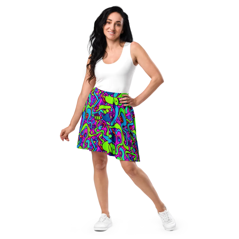 Funky Vortex on Skater Skirt — Front