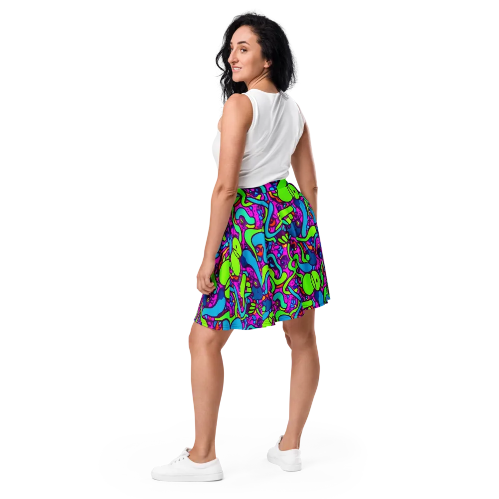 Funky Vortex on Skater Skirt — Back