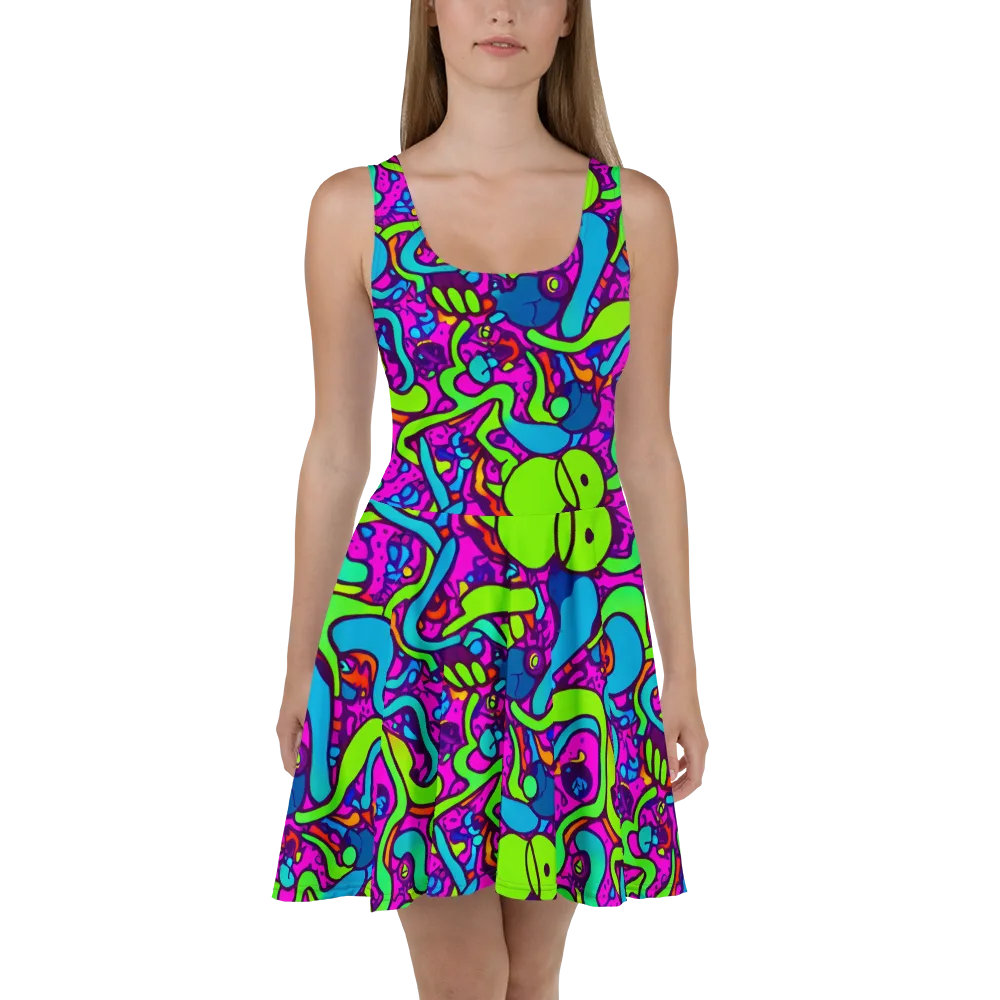 Funky Vortex on Skater Dress — Front