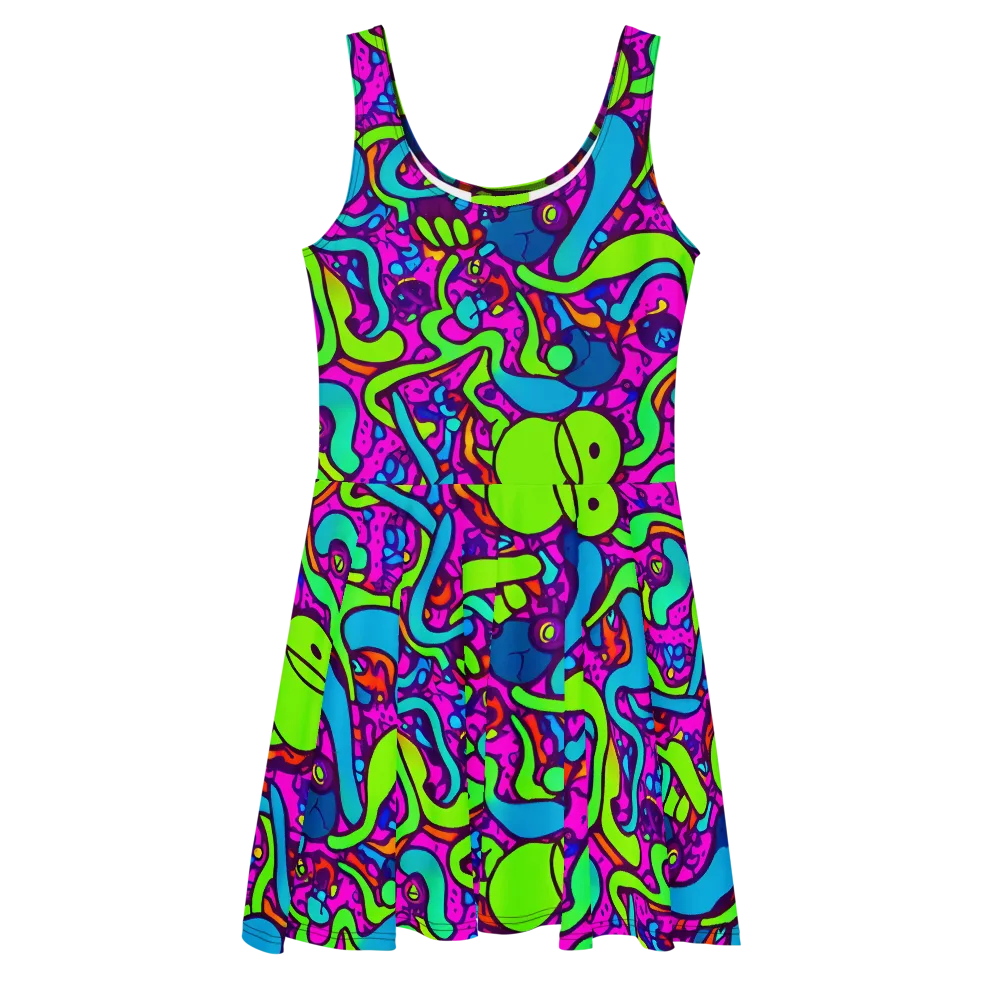 Funky Vortex on Skater Dress — Front