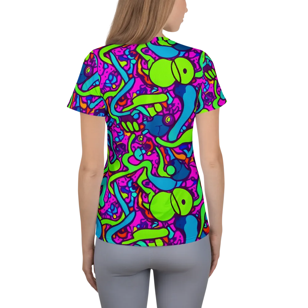 Funky Vortex on Women's Athletic T-Shirt — Back