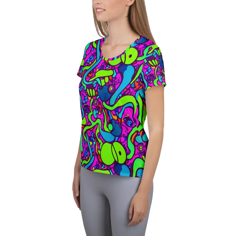 Funky Vortex on Women's Athletic T-Shirt — Left