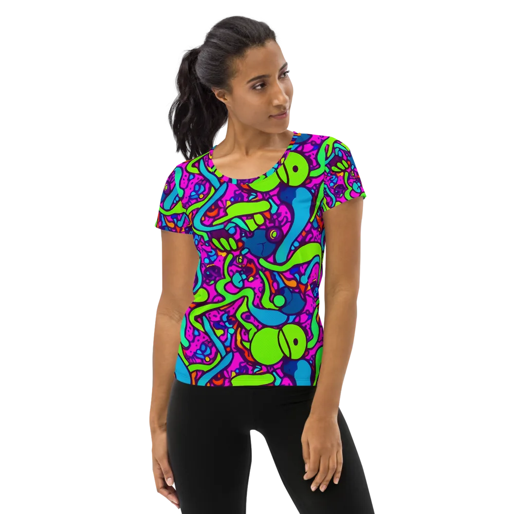 Funky Vortex on Women's Athletic T-Shirt — Front