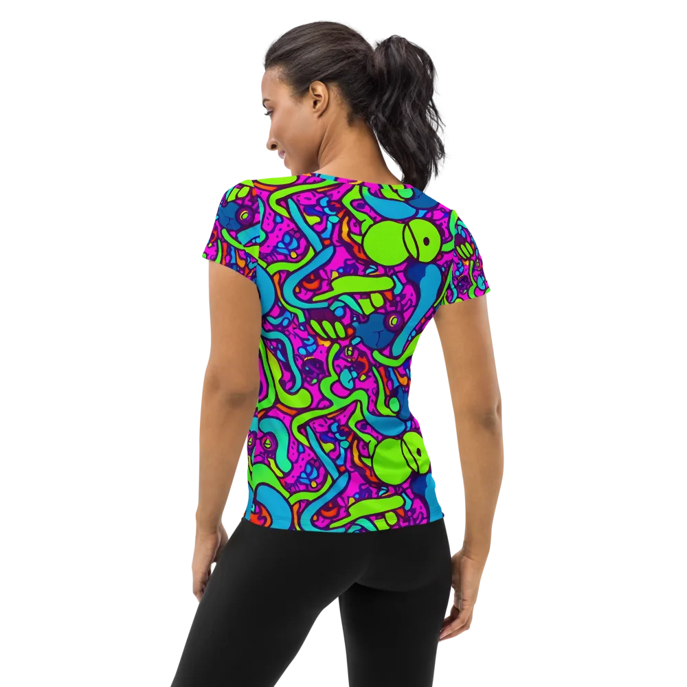 Funky Vortex on Women's Athletic T-Shirt — Back