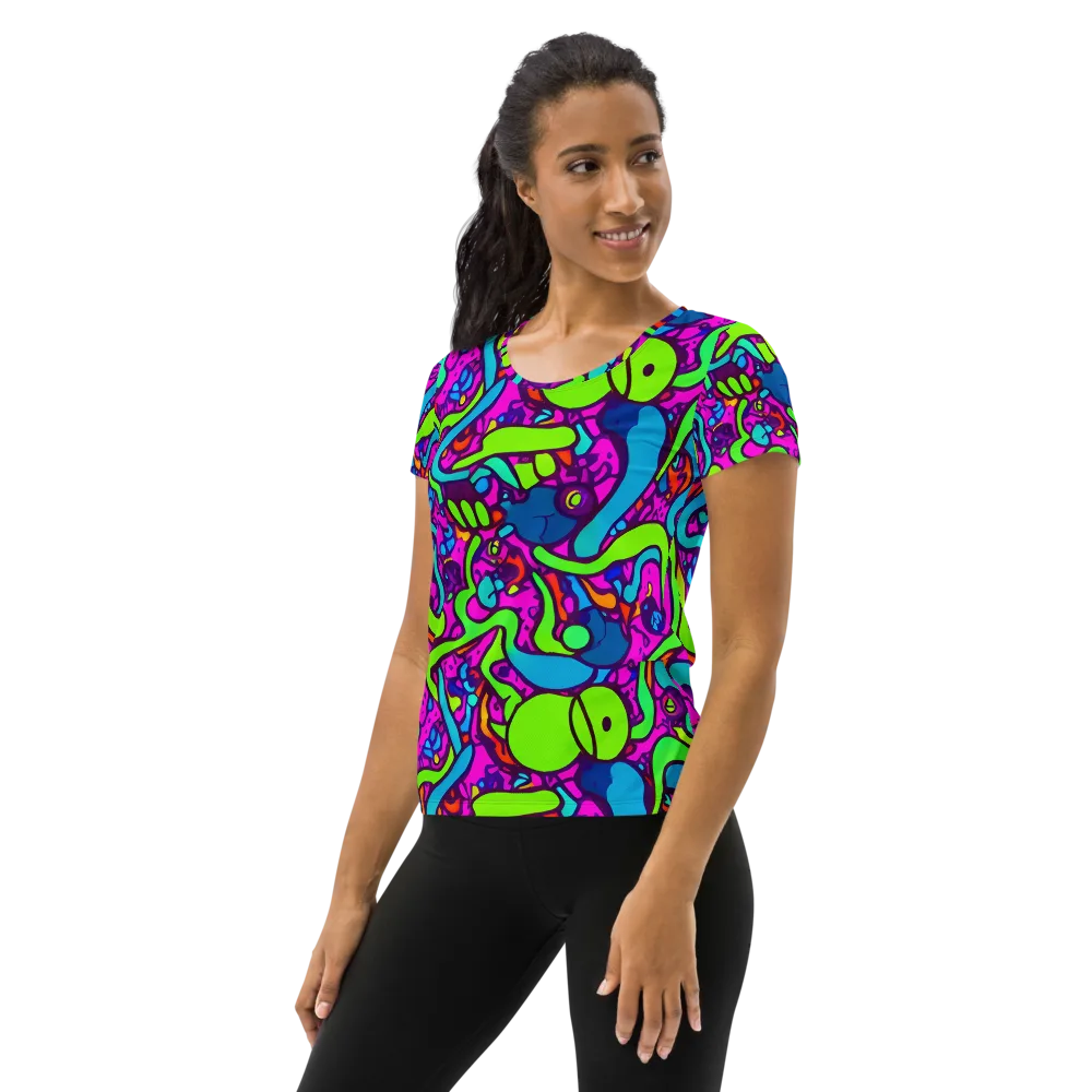 Funky Vortex on Women's Athletic T-Shirt — Left