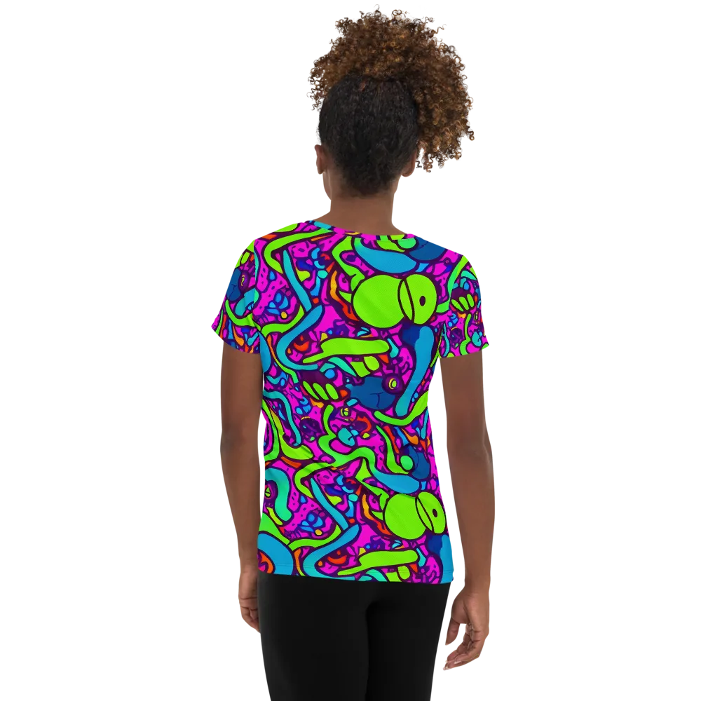Funky Vortex on Women's Athletic T-Shirt — Back