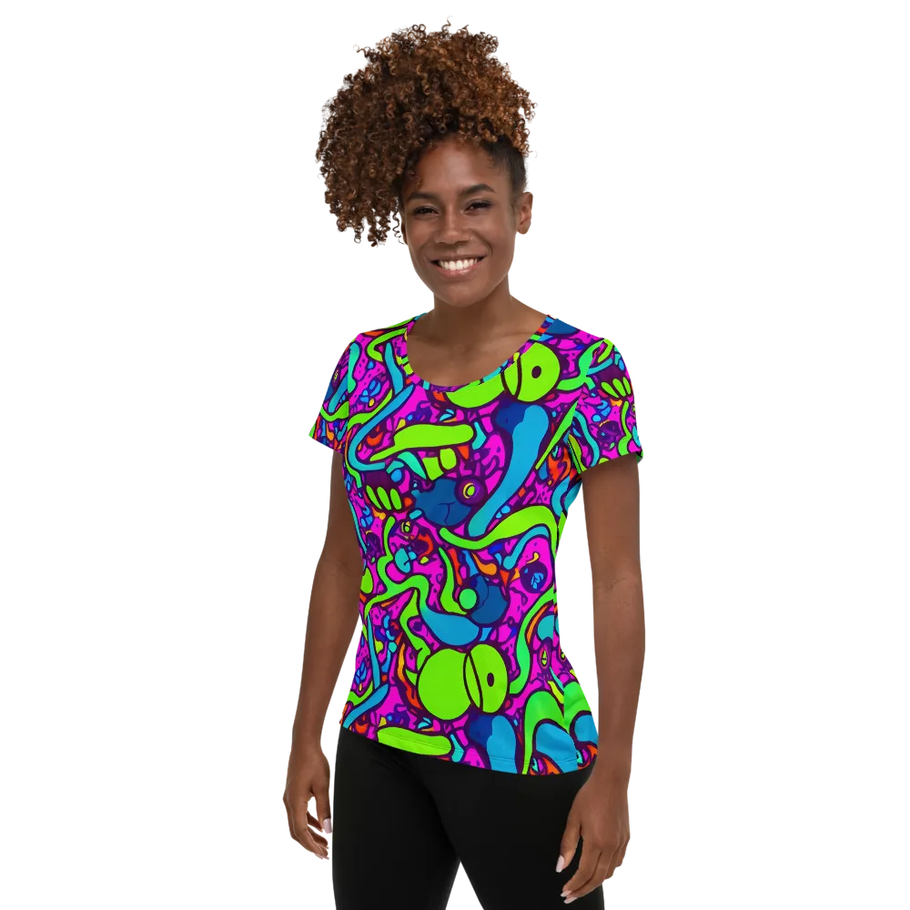 Funky Vortex on Women's Athletic T-Shirt — Left