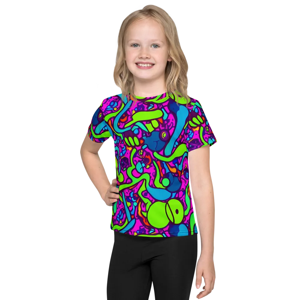 Funky Vortex on Kids Crew Neck T-Shirt — Front