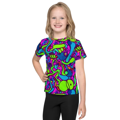Funky Vortex on a Kids Crew Neck T-Shirt