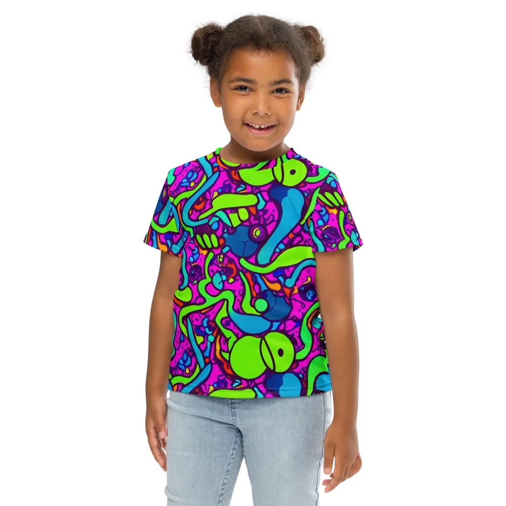 Funky Vortex on Kids Crew Neck T-Shirt — Front