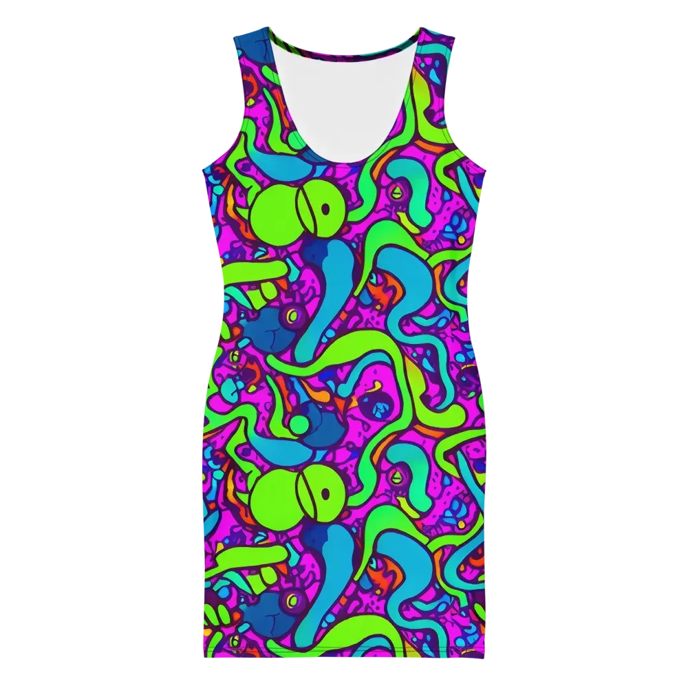 Funky Vortex on Bodycon Dress — Front