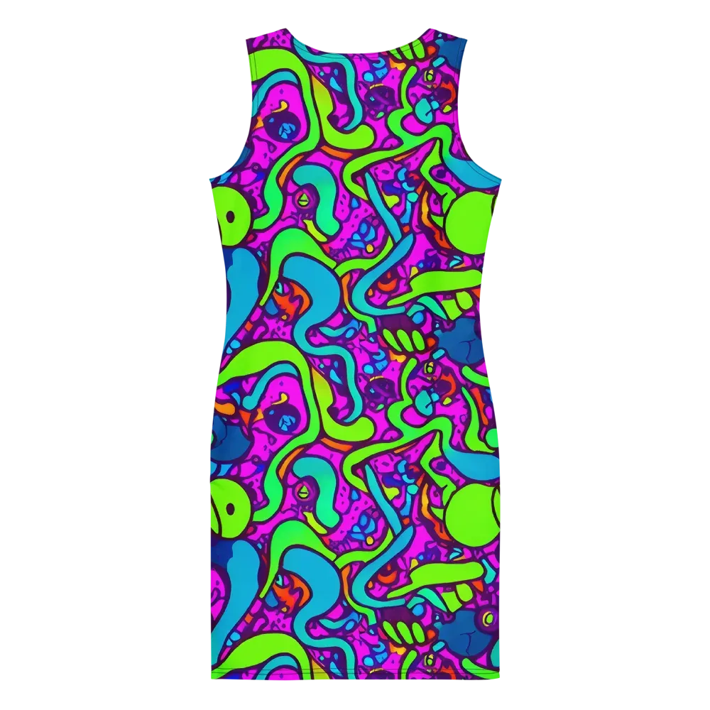 Funky Vortex on Bodycon Dress — Back