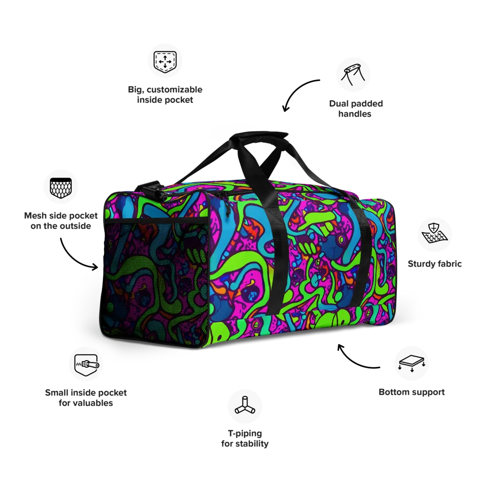Funky Vortex on Duffle Bag — Right Front