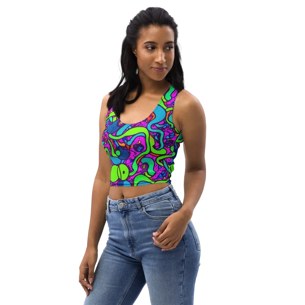 Funky Vortex on Crop Top — Left Front