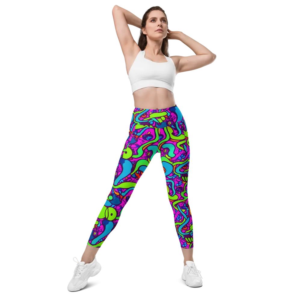 Funky Vortex on Leggings with Pockets — Front