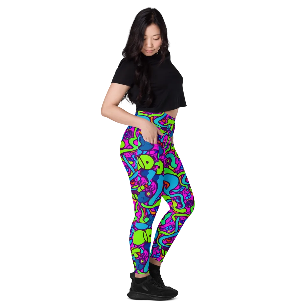 Funky Vortex on Leggings with Pockets — Right