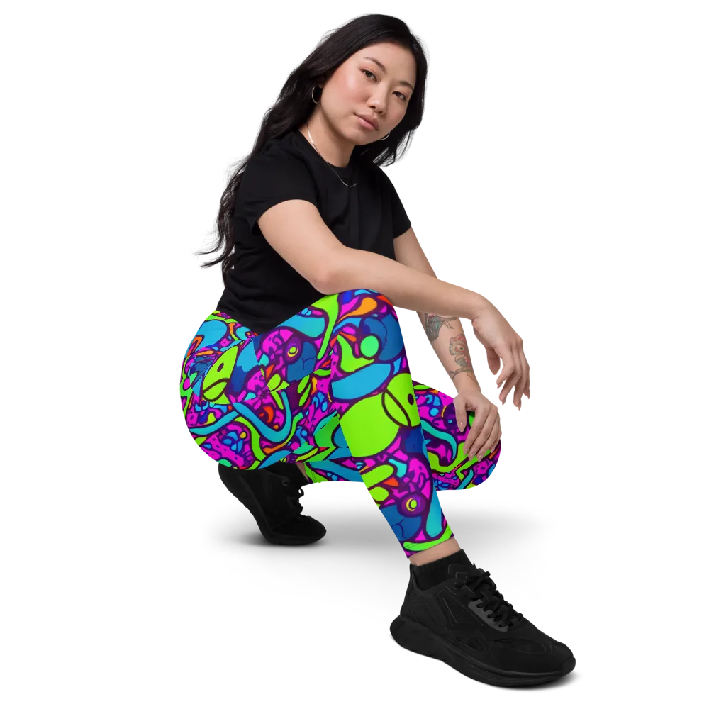 Funky Vortex on Leggings with Pockets — Right Front