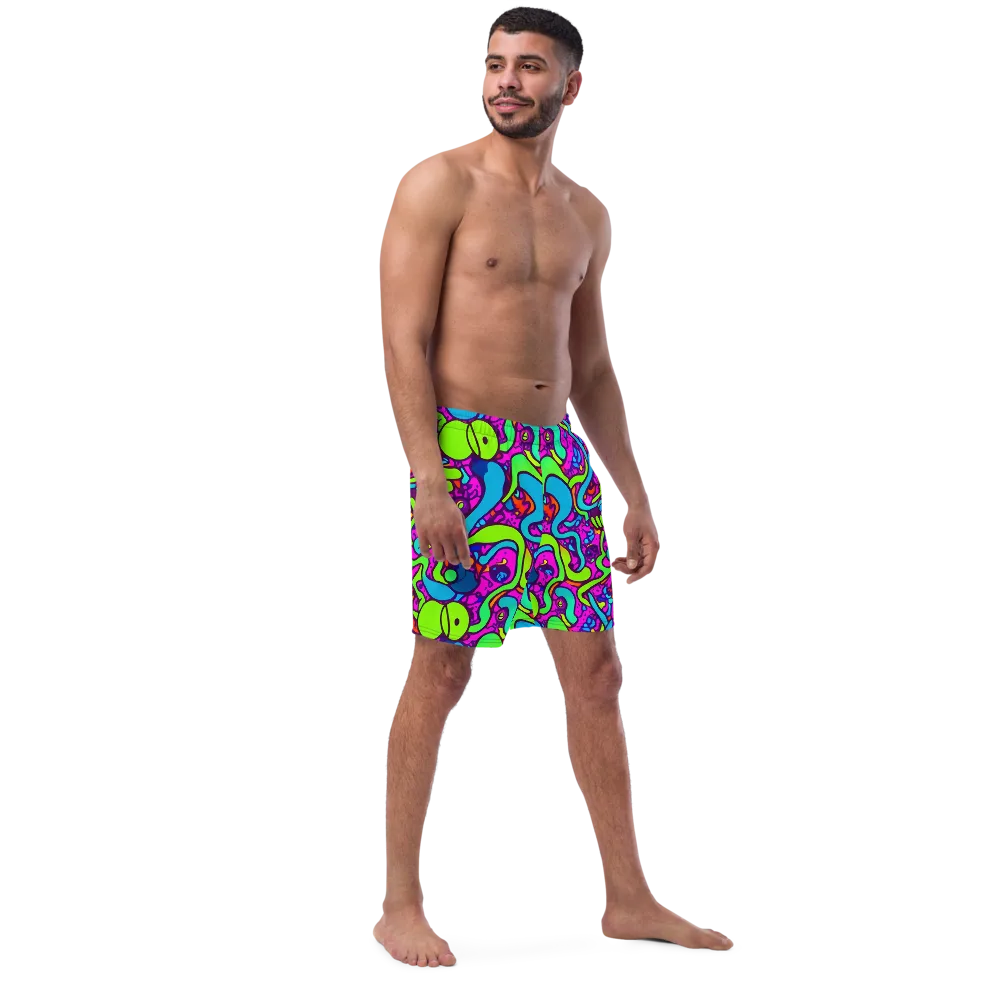 Funky Vortex on Swim Trunks — Right Front