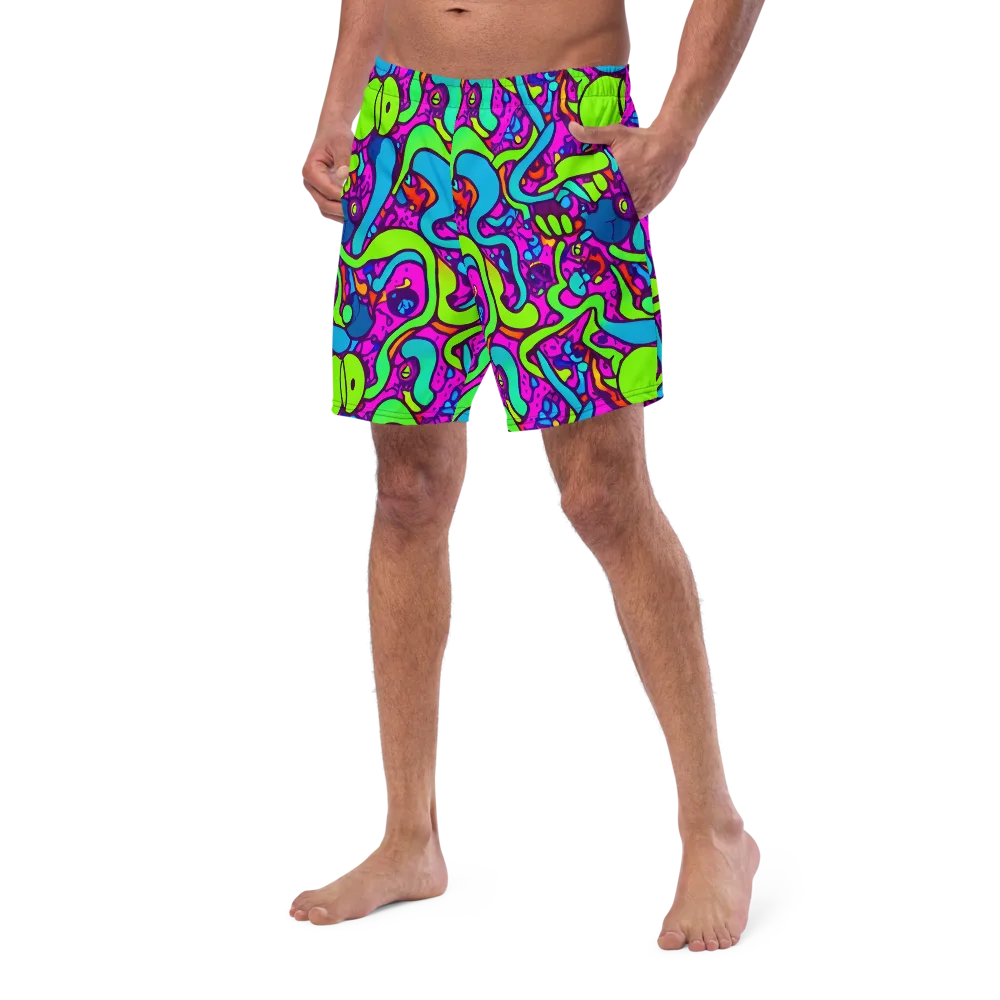 Funky Vortex on Swim Trunks — Left Front