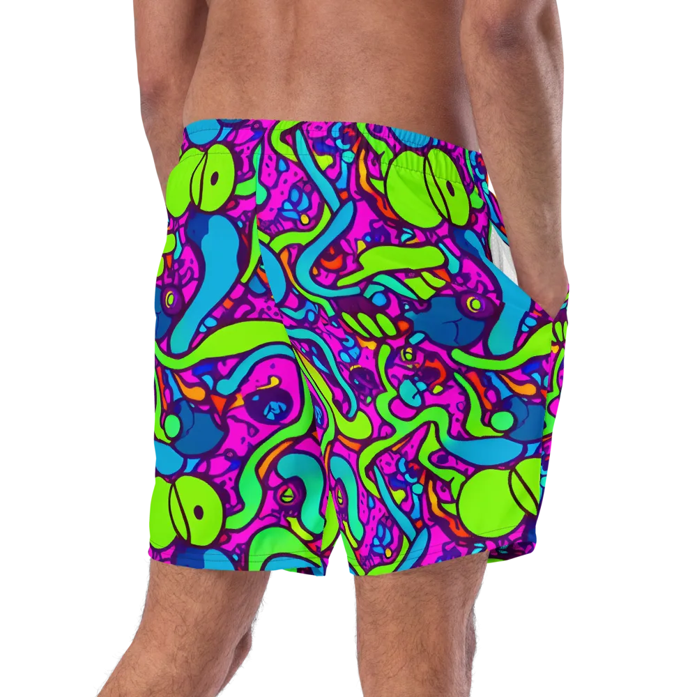 Funky Vortex on Swim Trunks — Right Back