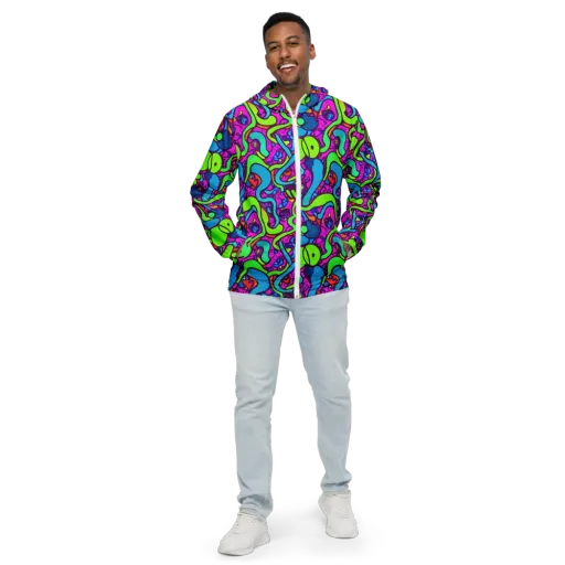 Funky Vortex on a Men's Windbreaker