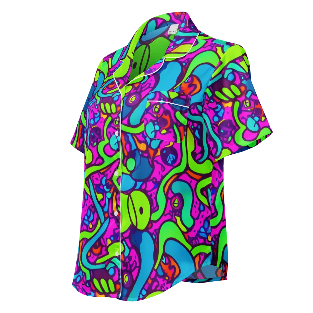 Funky Vortex on Women's Short Sleeve Pajama Top — Left Front