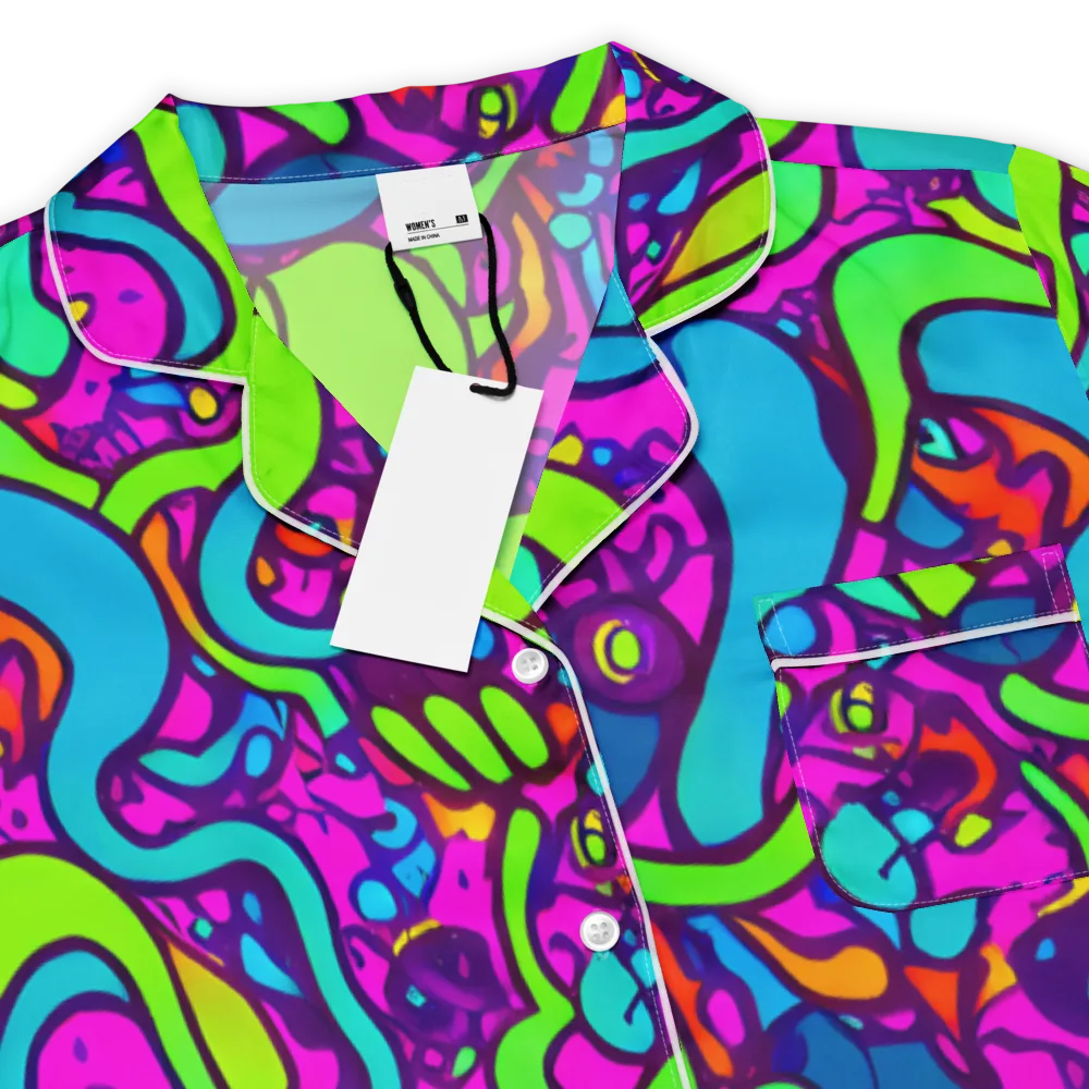 Funky Vortex on Women's Short Sleeve Pajama Top — Product details