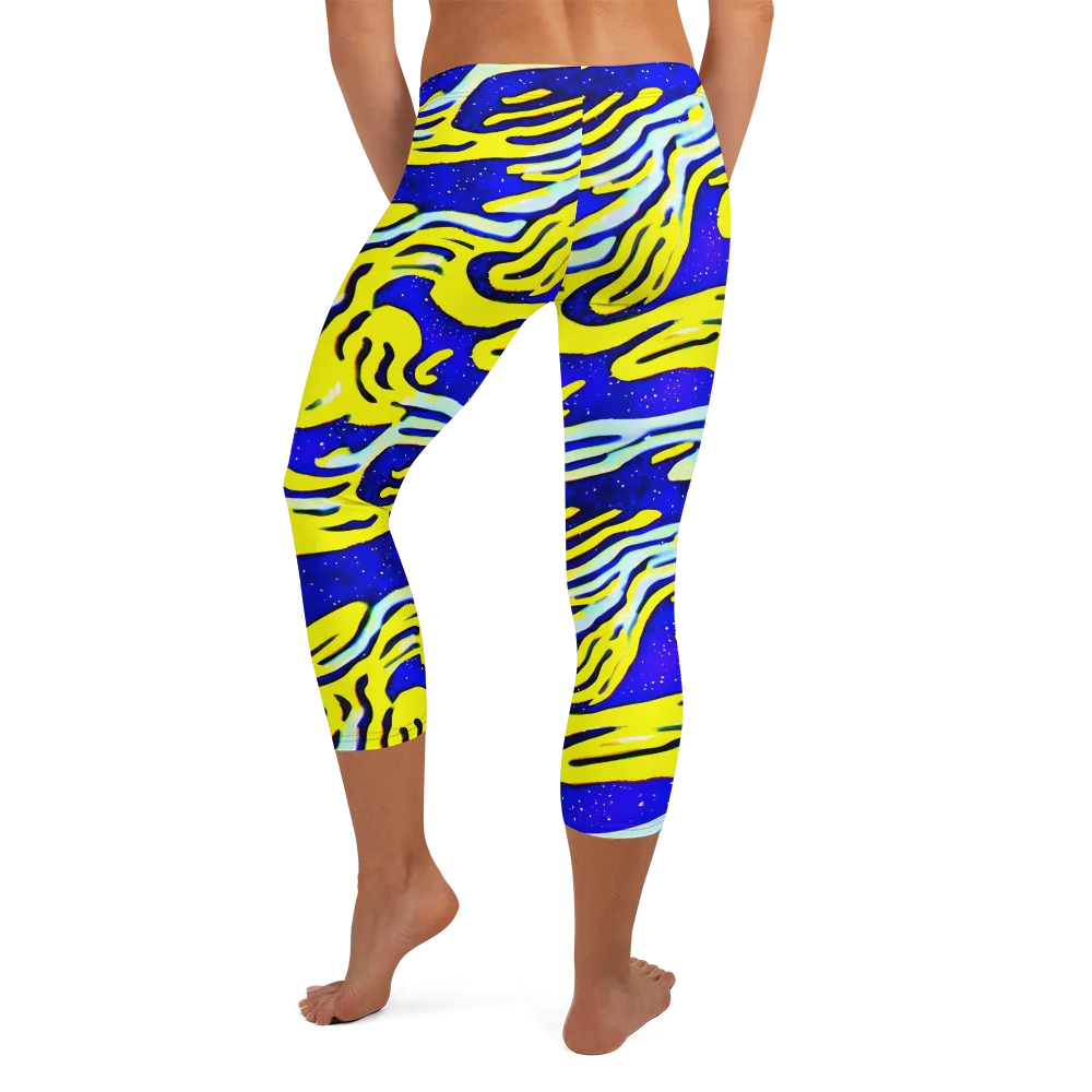 Electric Horizon on Capri Leggings — Back