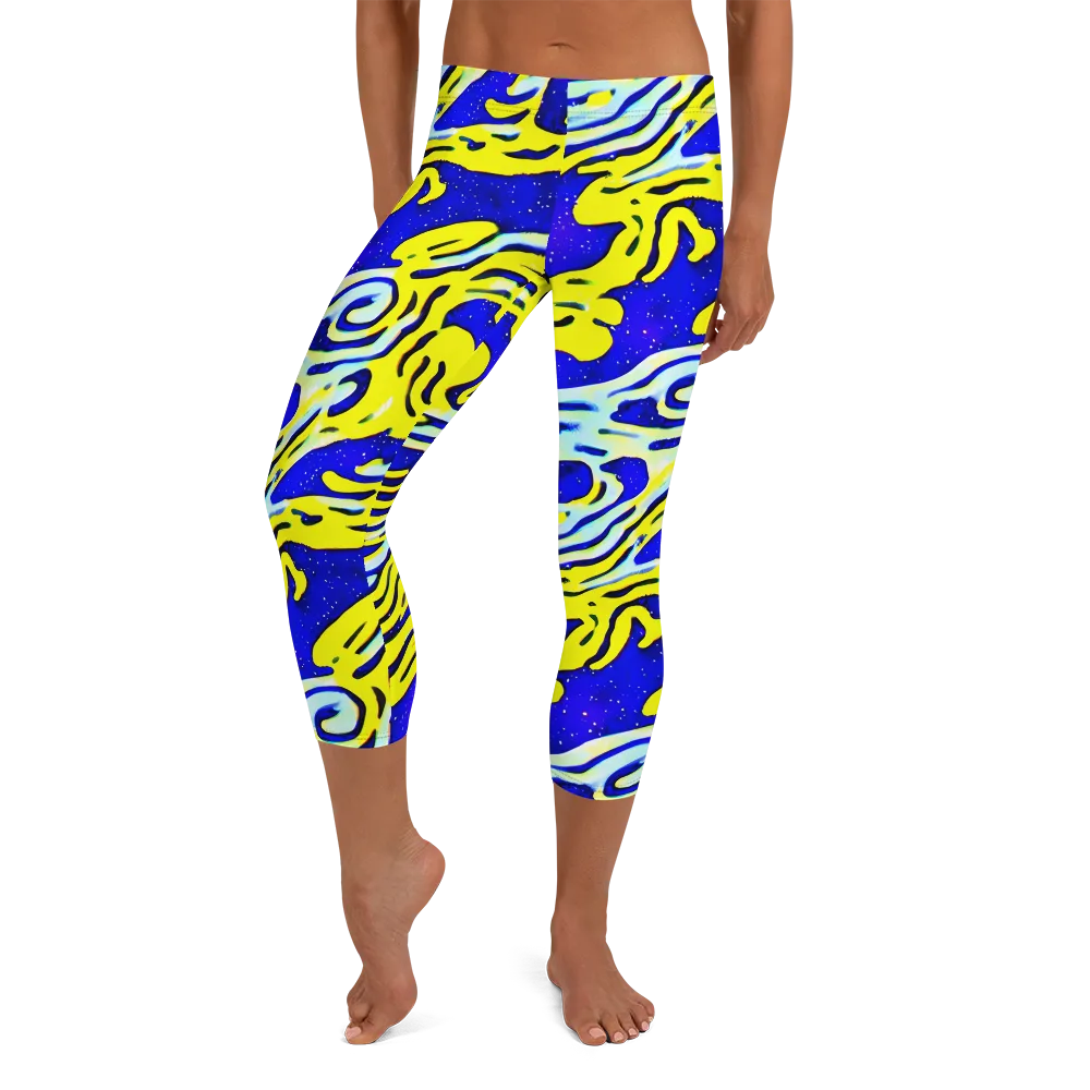 Electric Horizon on Capri Leggings — Front
