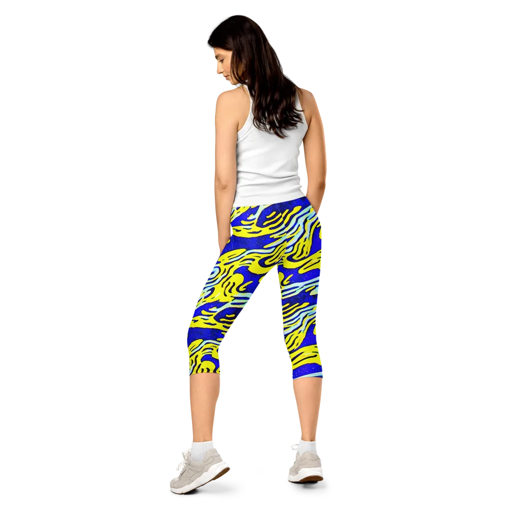 Electric Horizon on Capri Leggings — Back