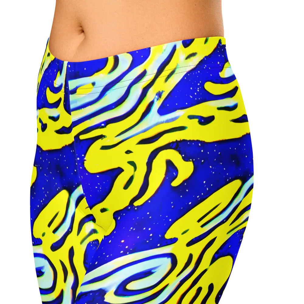 Electric Horizon on Capri Leggings — Zoomed-in
