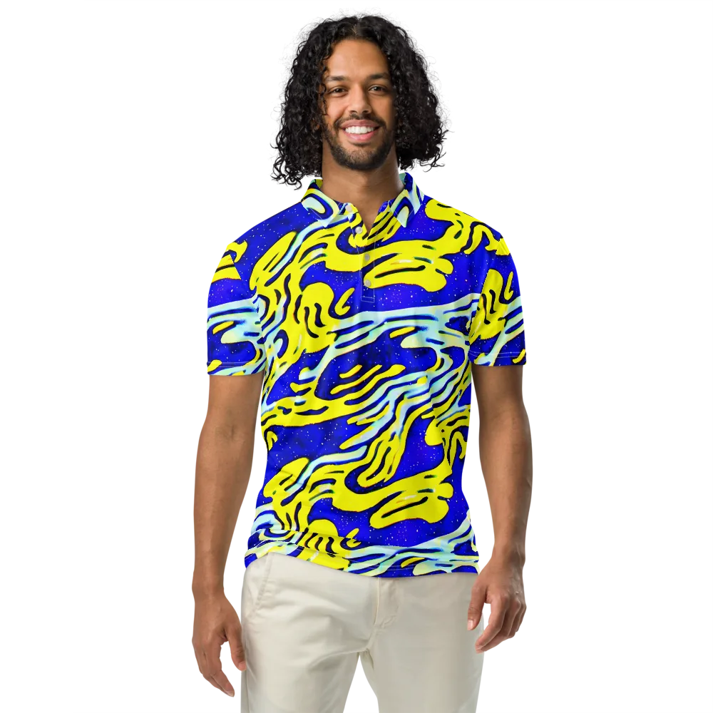 Electric Horizon on Men's Slim Fit Polo Shirt — Front