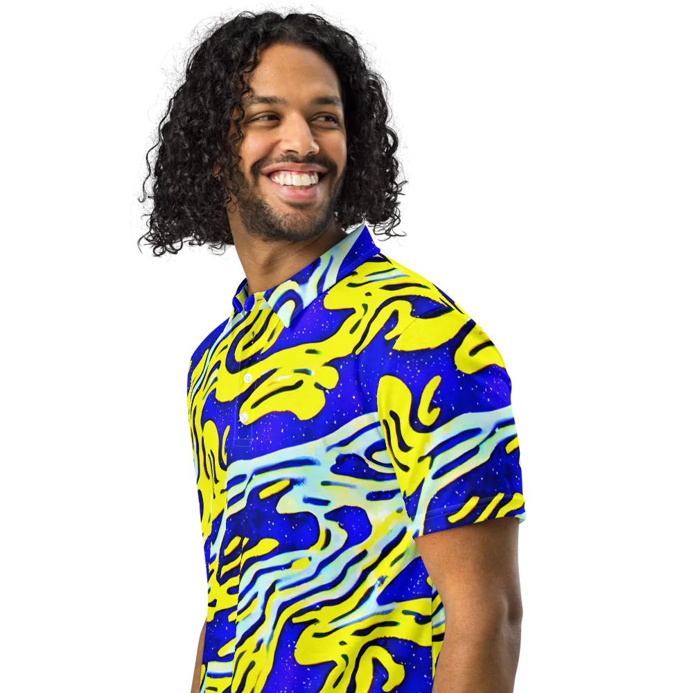 Electric Horizon on Men's Slim Fit Polo Shirt — Left Front