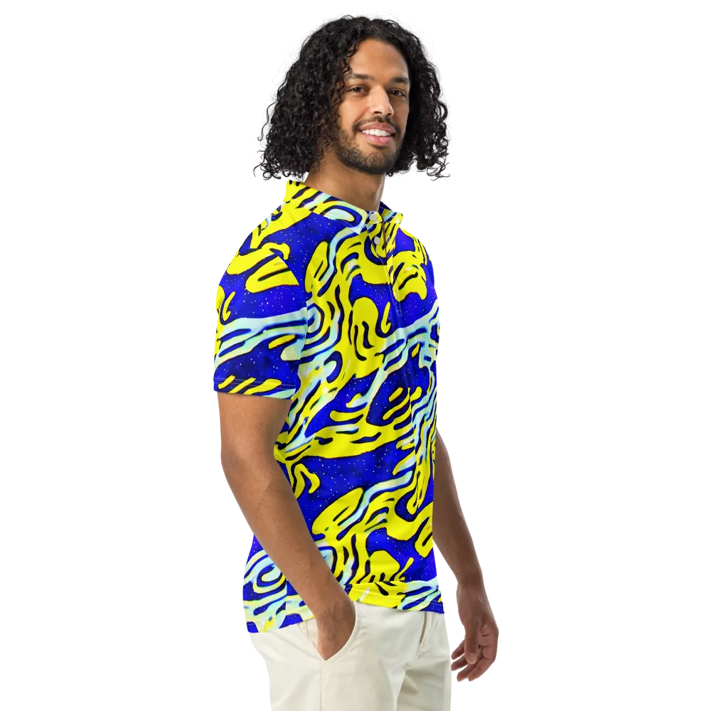 Electric Horizon on Men's Slim Fit Polo Shirt — Right Front