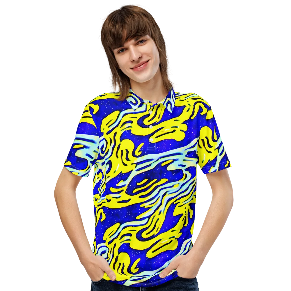 Electric Horizon on Men's Slim Fit Polo Shirt — Front