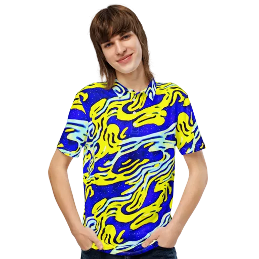 Electric Horizon on a Men's Slim Fit Polo Shirt