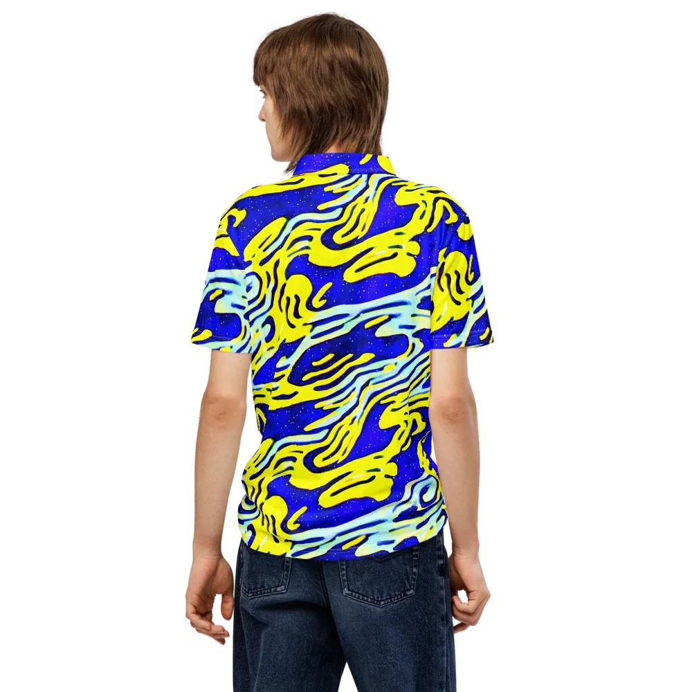 Electric Horizon on Men's Slim Fit Polo Shirt — Back
