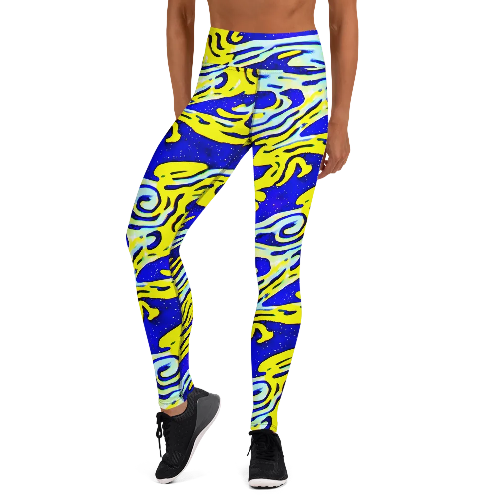 Electric Horizon on Yoga Leggings — Front